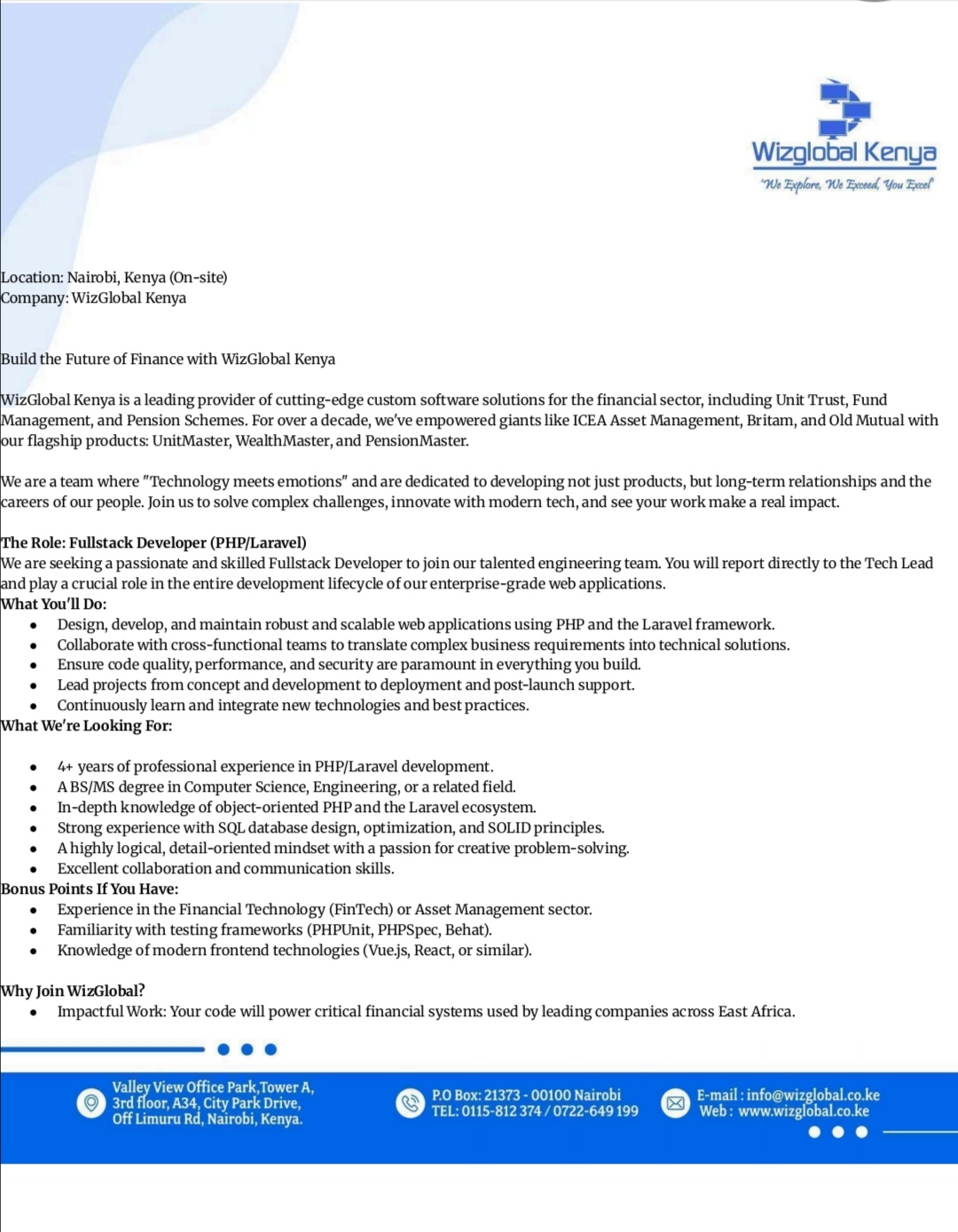 Fullstack Developer (PHP/Laravel)